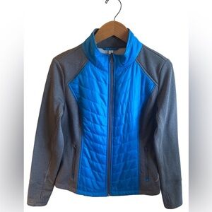 Exertek Jacket Size PL Blue Gray Full Front Zipper Stand Collar Lightweight